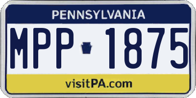 PA license plate MPP1875