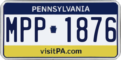 PA license plate MPP1876
