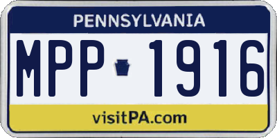 PA license plate MPP1916