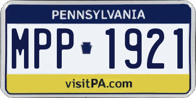 PA license plate MPP1921