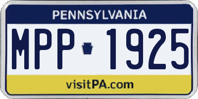 PA license plate MPP1925