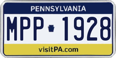 PA license plate MPP1928