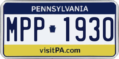 PA license plate MPP1930