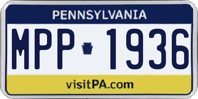 PA license plate MPP1936