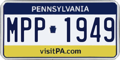 PA license plate MPP1949