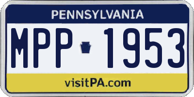 PA license plate MPP1953