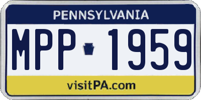 PA license plate MPP1959