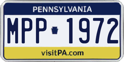 PA license plate MPP1972