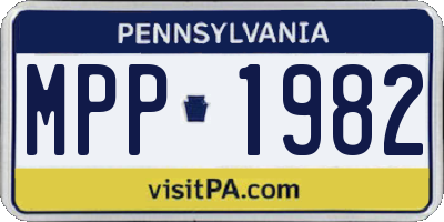 PA license plate MPP1982