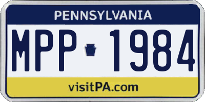 PA license plate MPP1984