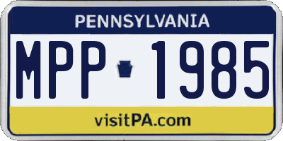 PA license plate MPP1985