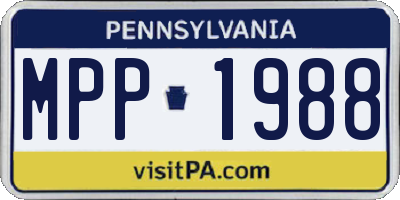 PA license plate MPP1988