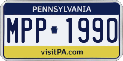 PA license plate MPP1990