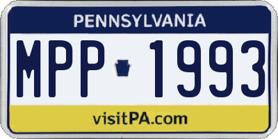 PA license plate MPP1993