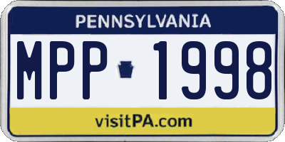 PA license plate MPP1998