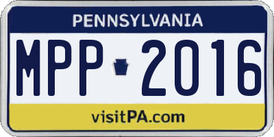 PA license plate MPP2016