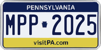 PA license plate MPP2025