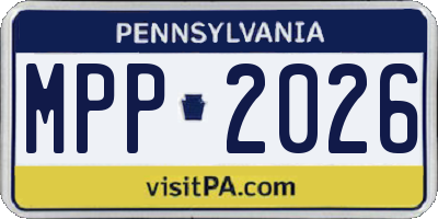 PA license plate MPP2026