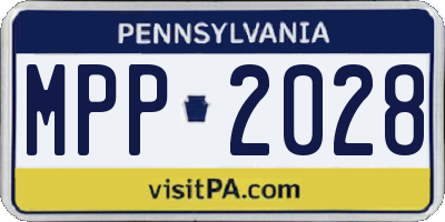 PA license plate MPP2028