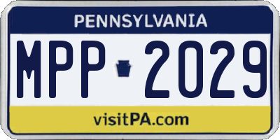 PA license plate MPP2029