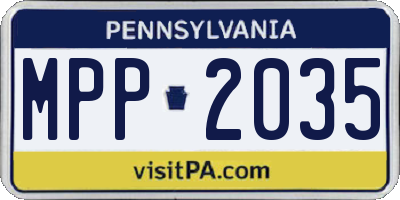 PA license plate MPP2035
