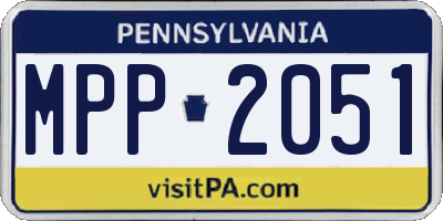 PA license plate MPP2051