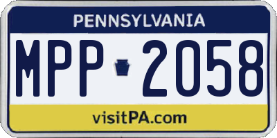 PA license plate MPP2058