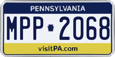 PA license plate MPP2068