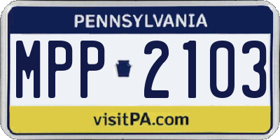 PA license plate MPP2103