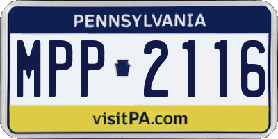 PA license plate MPP2116