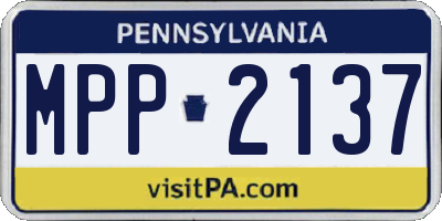 PA license plate MPP2137