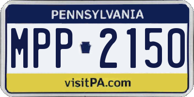 PA license plate MPP2150