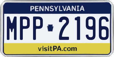 PA license plate MPP2196