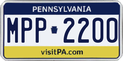 PA license plate MPP2200