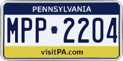 PA license plate MPP2204