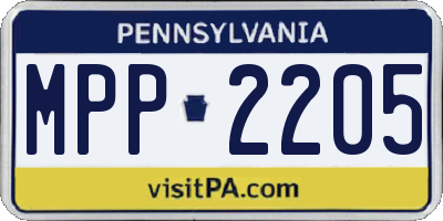 PA license plate MPP2205