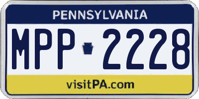 PA license plate MPP2228