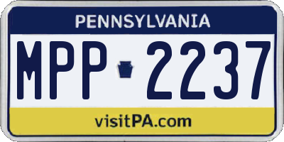 PA license plate MPP2237