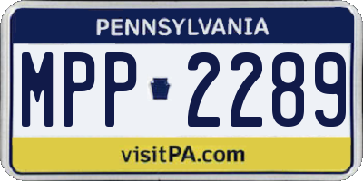 PA license plate MPP2289