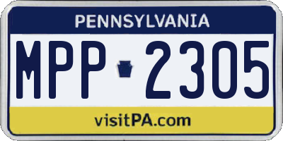 PA license plate MPP2305
