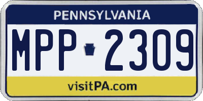 PA license plate MPP2309