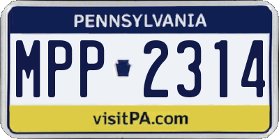 PA license plate MPP2314