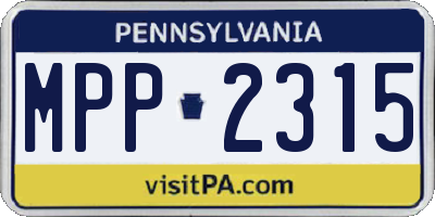 PA license plate MPP2315