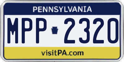 PA license plate MPP2320