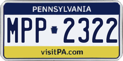 PA license plate MPP2322