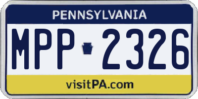 PA license plate MPP2326
