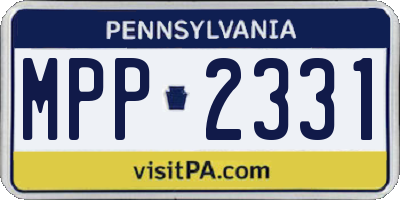 PA license plate MPP2331