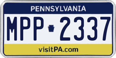 PA license plate MPP2337