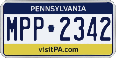 PA license plate MPP2342