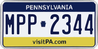 PA license plate MPP2344
